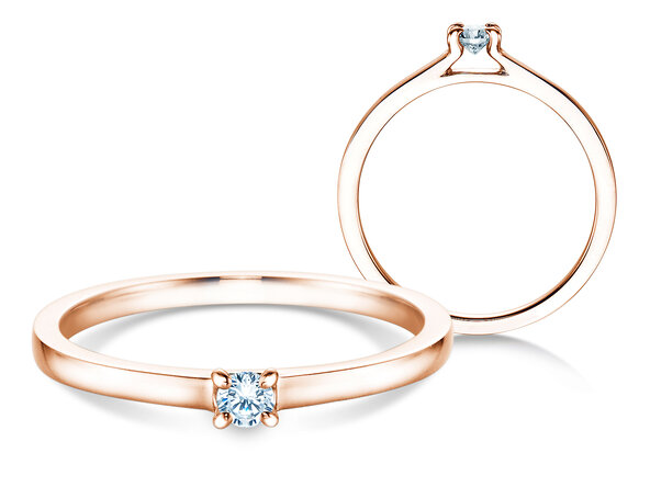 Verlovingsring Modern in 18K roségoud met diamant 0,07ct H/SI