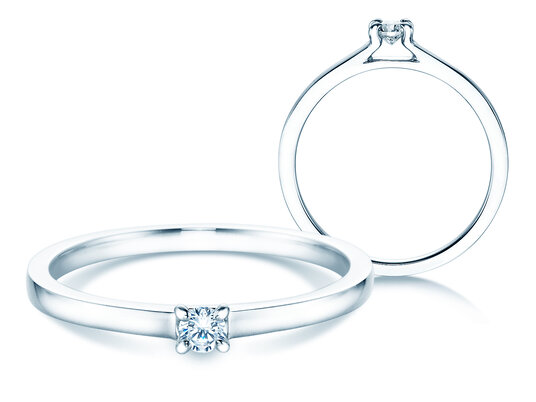 Verlovingsring Modern in zilver 925/- met diamant 0,07ct H/SI