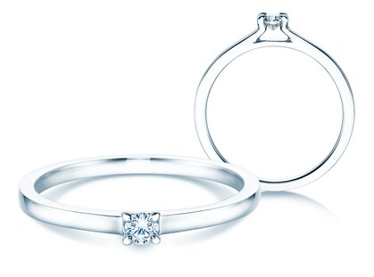 Verlovingsring Modern in zilver 925/- met diamant 0,07ct G/SI
