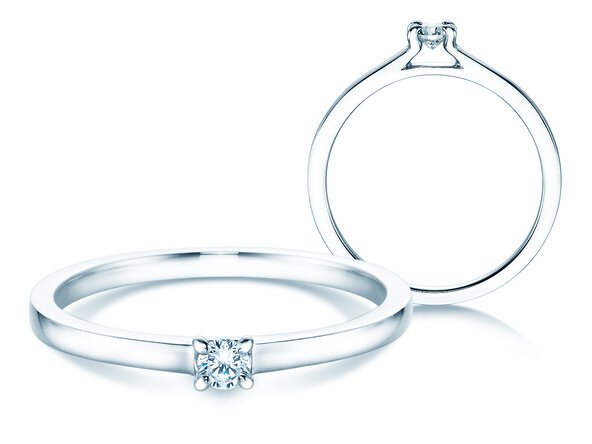 Verlovingsring Modern in zilver 925/- met diamant 0,07ct H/SI