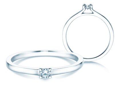 Verlovingsring Modern in 14K witgoud met diamant 0,07ct G/SI