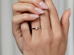 Verlovingsring Modern in 14K witgoud met diamant 0,10ct G/SI