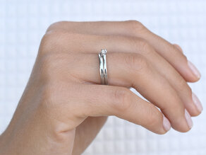 Verlovingsring Modern in 14K witgoud met diamant 0,10ct G/SI