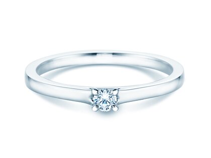 Verlovingsring Modern in 14K witgoud met diamant 0,10ct G/SI