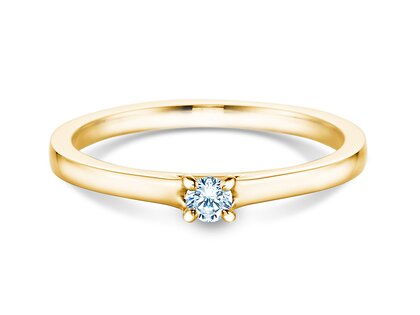 Verlovingsring Modern in 14K geelgoud met diamant 0,10ct H/SI