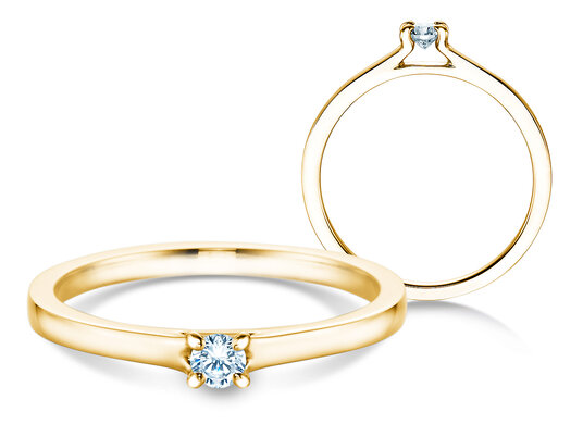 Verlovingsring Modern in 14K geelgoud met diamant 0,10ct H/SI