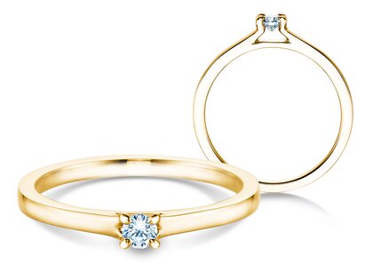 Verlovingsring Modern in 14K geelgoud met diamant 0,10ct H/SI