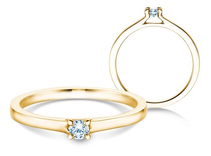 Verlovingsring Modern in 18K geelgoud met diamant 0,10ct G/SI