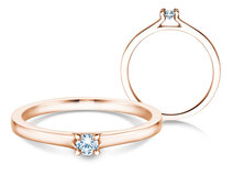 Verlovingsring Modern in 14K roségoud met diamant 0,10ct G/SI