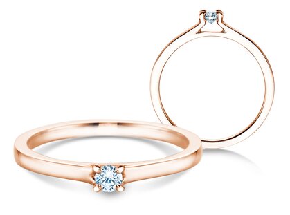 Verlovingsring Modern in 18K roségoud met diamant 0,10ct G/SI