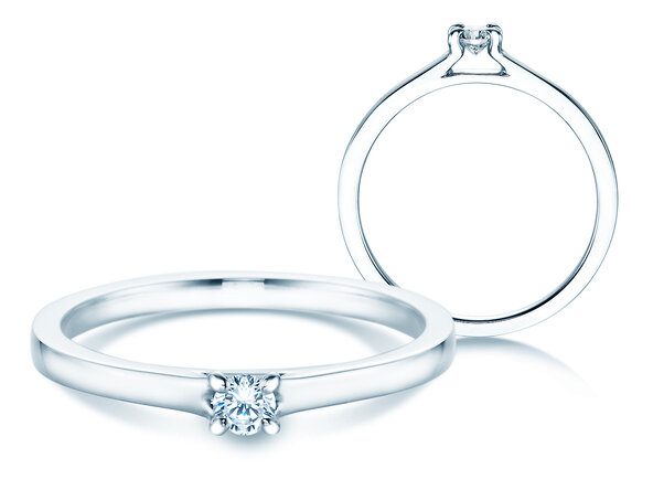 Verlovingsring Modern in 14K witgoud met diamant 0,10ct G/SI
