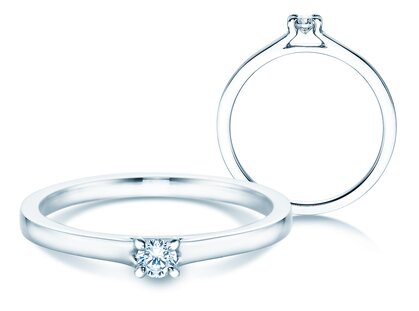 Verlovingsring Modern in 18K witgoud met diamant 0,10ct G/SI