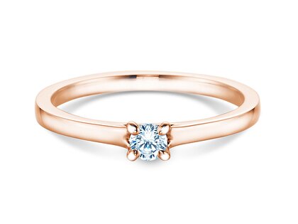 Verlovingsring Modern in 18K roségoud met Lab-grown diamant 0,15ct E/VS