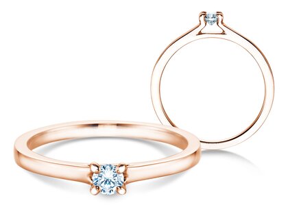 Verlovingsring Modern in 18K roségoud met Lab-grown diamant 0,15ct E/VS