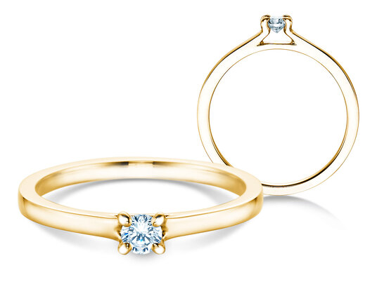 Verlovingsring Modern in 9K geelgoud met Lab-grown diamant 0,15ct E/VS