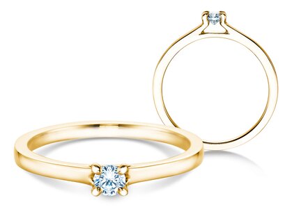 Verlovingsring Modern in 14K geelgoud met diamant 0,15ct G/SI
