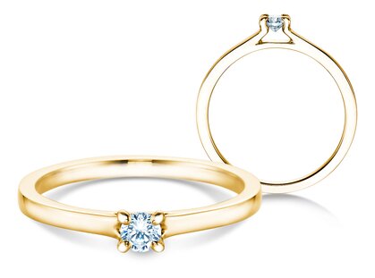Verlovingsring Modern in 18K geelgoud met diamant 0,15ct G/SI