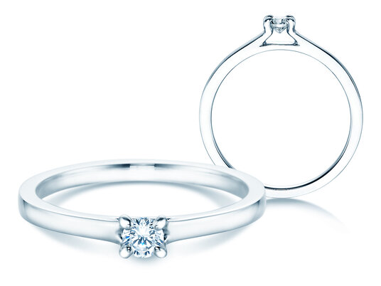 Verlovingsring Modern in zilver 925/- met Lab-grown diamant 0,15ct E/VS