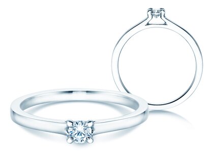 Verlovingsring Modern in 18K witgoud met diamant 0,15ct G/SI