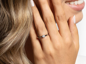 Verlovingsring Modern in 14K witgoud met diamant 0,30ct H/SI