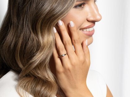 Verlovingsring Modern in 14K witgoud met diamant 0,30ct H/SI