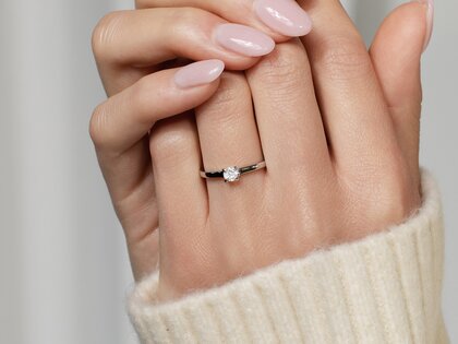 Verlovingsring Modern in 14K witgoud met diamant 0,30ct H/SI