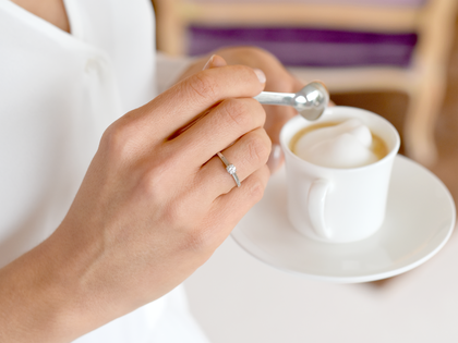 Verlovingsring Modern in 9K witgoud met Lab-grown diamant 0,25ct E/VS