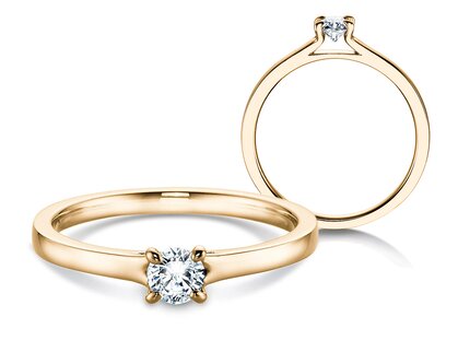Verlovingsring Modern in 14K geelgoud met diamant 0,25ct H/SI