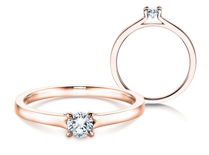 Verlovingsring Modern in 14K roségoud met diamant 0,25ct H/SI