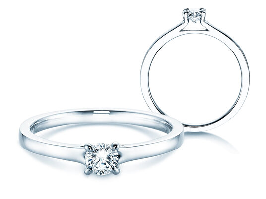 Verlovingsring Modern in 9K witgoud met diamant 0,25ct H/SI