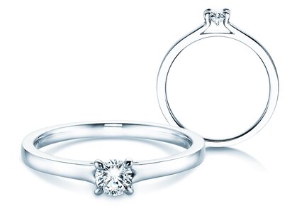 Verlovingsring Modern in 14K witgoud met diamant 0,25ct H/SI