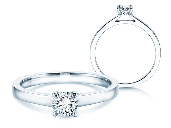 Verlovingsring Modern in 14K witgoud met diamant 0,30ct H/SI