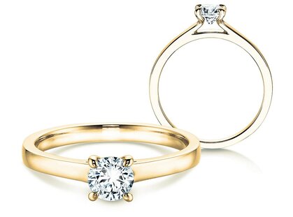 Verlovingsring Modern in 14K geelgoud met diamant 0,40ct G/SI