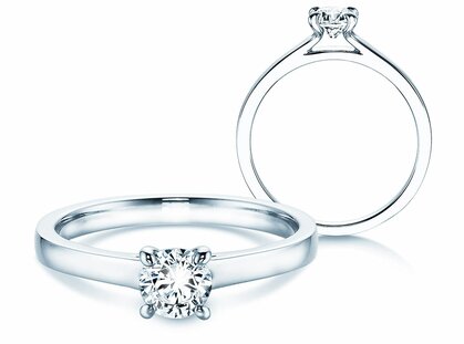 Verlovingsring Modern in platina 950/- met diamant 0,40ct G/SI