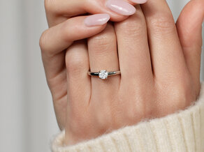 Verlovingsring Modern in 9K geelgoud met diamant 0,50ct G/SI