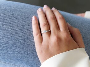 Verlovingsring Modern in 9K witgoud met Lab-grown diamant 0,50ct E/VS