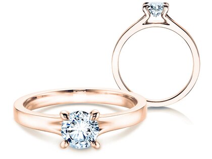 Verlovingsring Modern in 14K roségoud met diamant 0,50ct H/SI