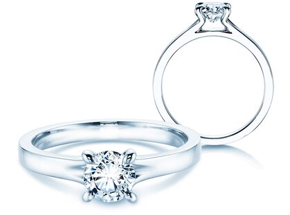 Verlovingsring Modern in platina 950/- met diamant 0,50ct H/SI