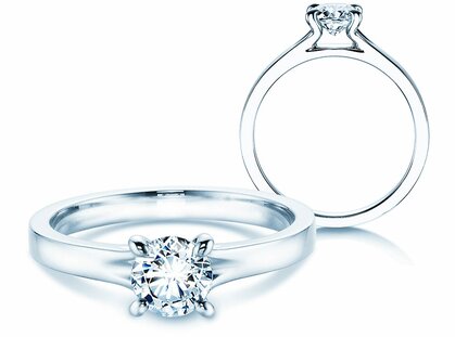 Verlovingsring Modern in 14K witgoud met diamant 0,50ct G/SI
