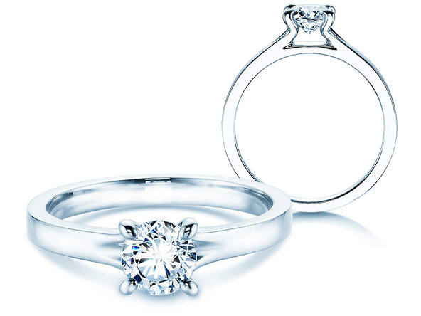Verlovingsring Modern in 9K witgoud met Lab-grown diamant 0,50ct E/VS