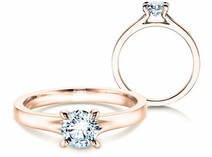 Verlovingsring Modern in 18K roségoud met diamant 0,50ct G/SI