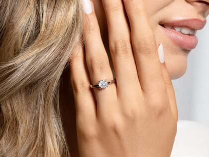 Verlovingsring Modern in 18K geelgoud met diamant 0,75ct D/IF