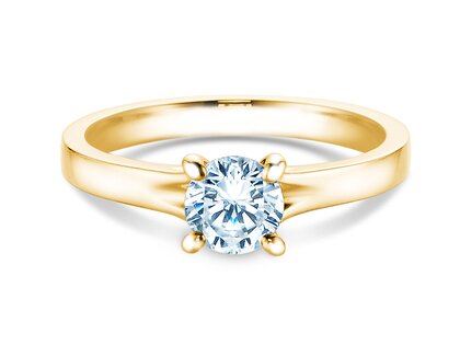 Verlovingsring Modern in 18K geelgoud met diamant 0,75ct D/IF
