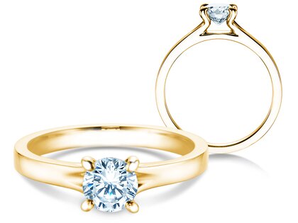 Verlovingsring Modern in 18K geelgoud met diamant 0,75ct D/IF