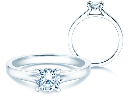 Verlovingsring Modern in platina 950/- met Lab-grown diamant 0,75ct D/IF