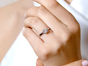 Verlovingsring Modern in 9K witgoud met diamant 1,00ct H/SI