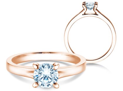 Verlovingsring Modern in 14K roségoud met diamant 1,00ct G/SI