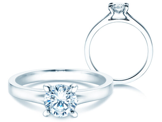 Verlovingsring Modern in 9K witgoud met diamant 1,00ct H/SI