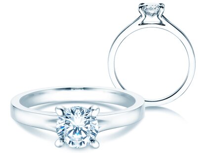 Verlovingsring Modern in platina 950/- met diamant 1,00ct H/SI