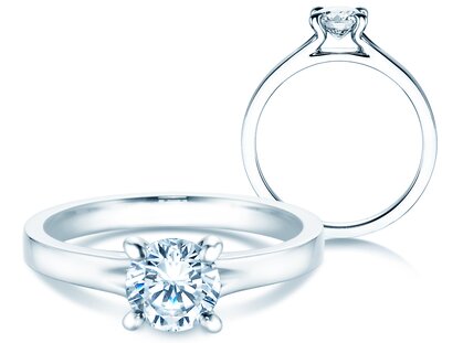 Verlovingsring Modern in 14K witgoud met diamant 1,00ct G/SI